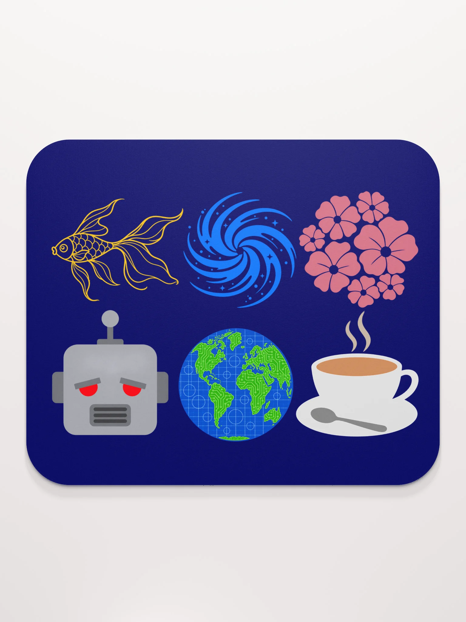 Fish, Spiral, Flowers, Robot, Earth, Tea-mousepad product image (2)