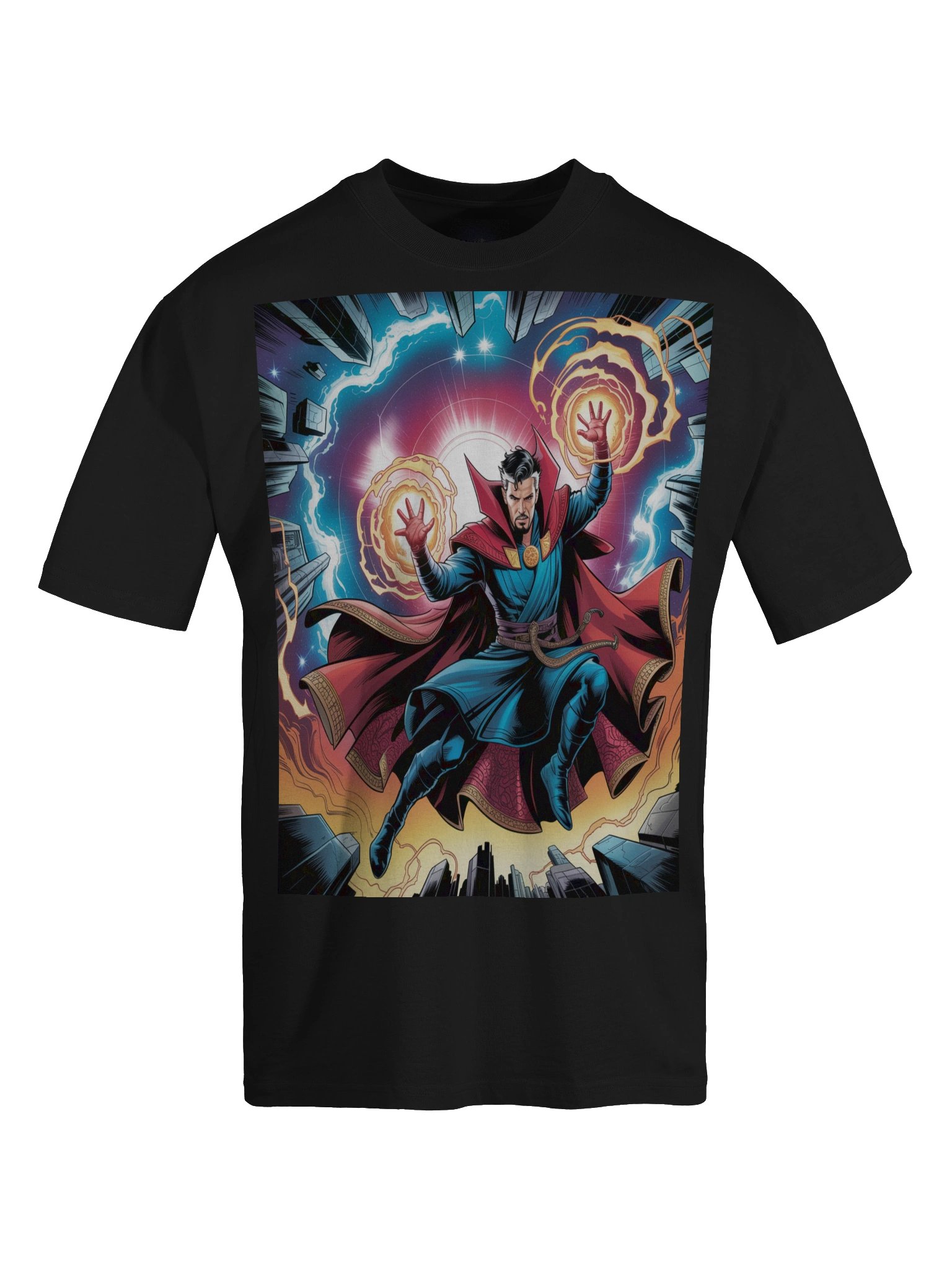 Doctor Strange Urban Enchantment Oversized Faded T-Shirt – Sorcerous Skyline Surge product image (1)