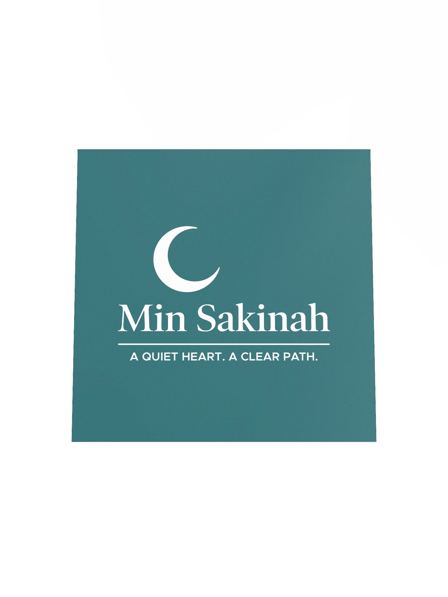 "Min Sakinah Vision" - Minimalist Poster (Wall Art) - White on Deep Teal product image (4)
