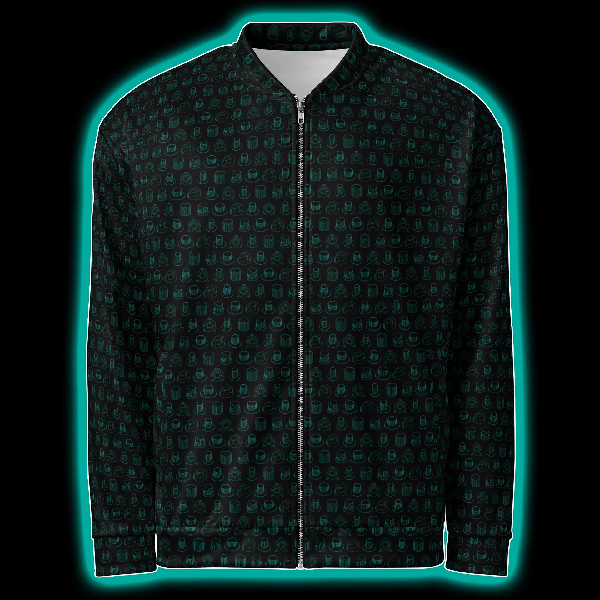 Synthesis Icons Studio Jacket - (7 Iconic Synth Knobs) TURQUOISE product image (1)