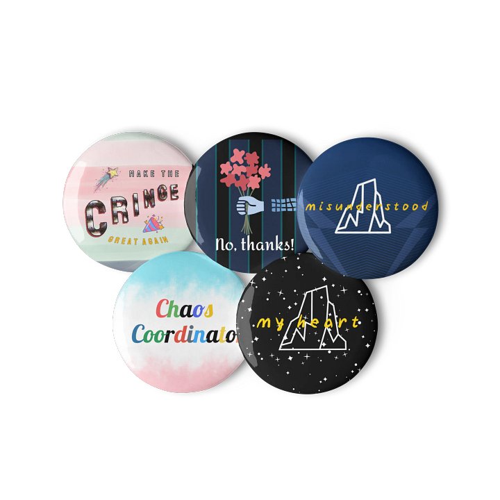 Starry Heart Pin Button Set product image (3)