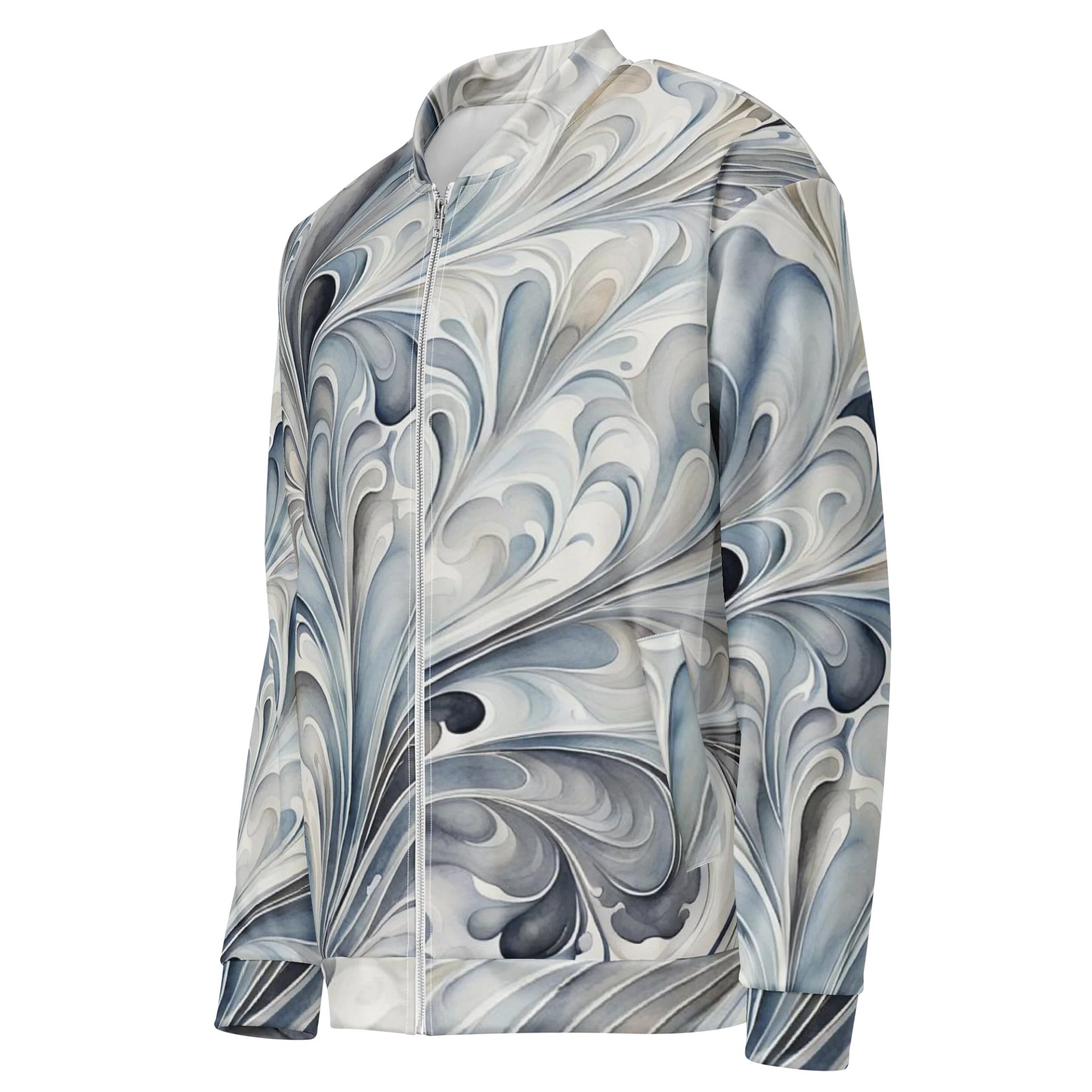 Gray Fractals Bomber Jacket product image (3)