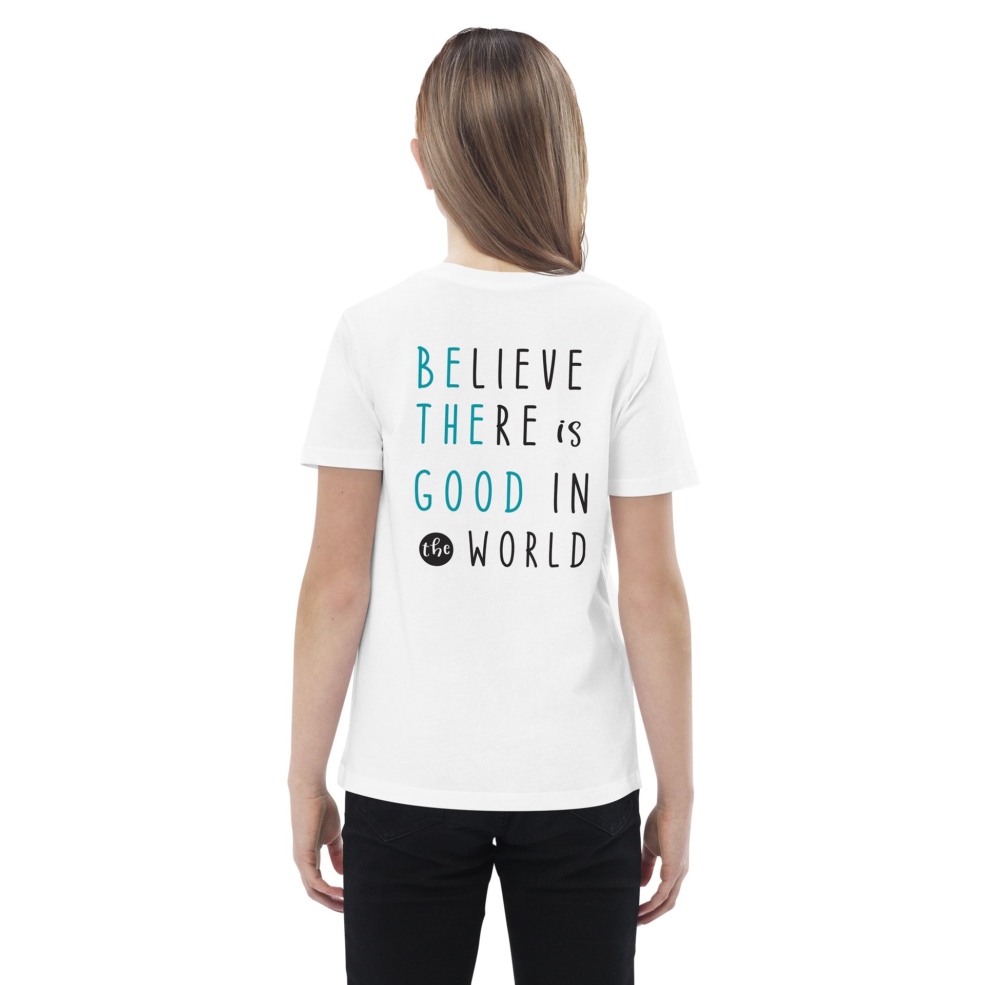 Believe There Is Good in the World Organic Youth T-Shirt | Inspirational Kids Graphic Tee product image (2)