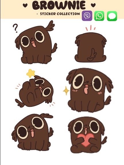 Brownie Digital Sticker Pack of 4 product image (1)