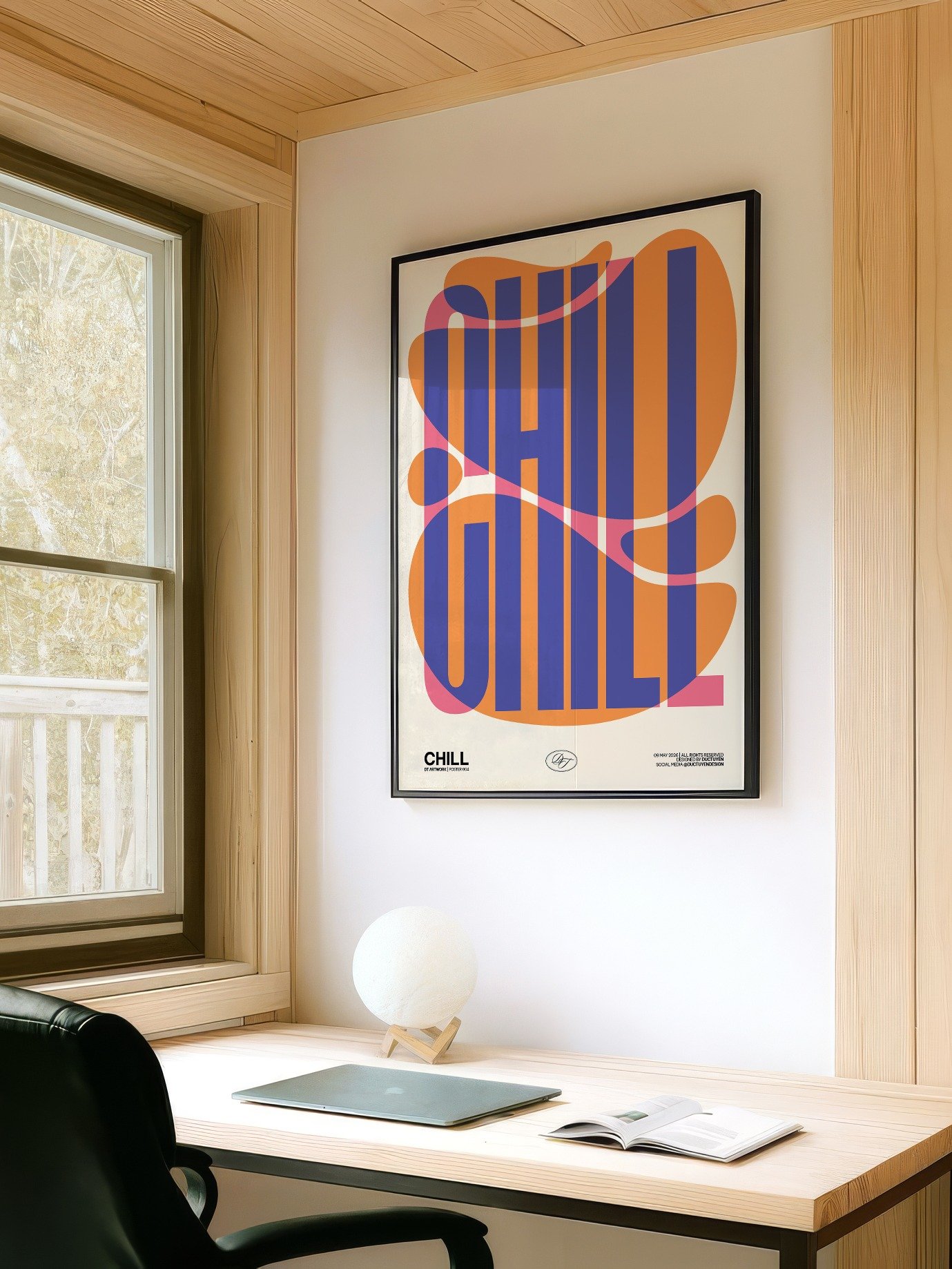 "CHILL" Abstract Typography Framed Poster product image (10)