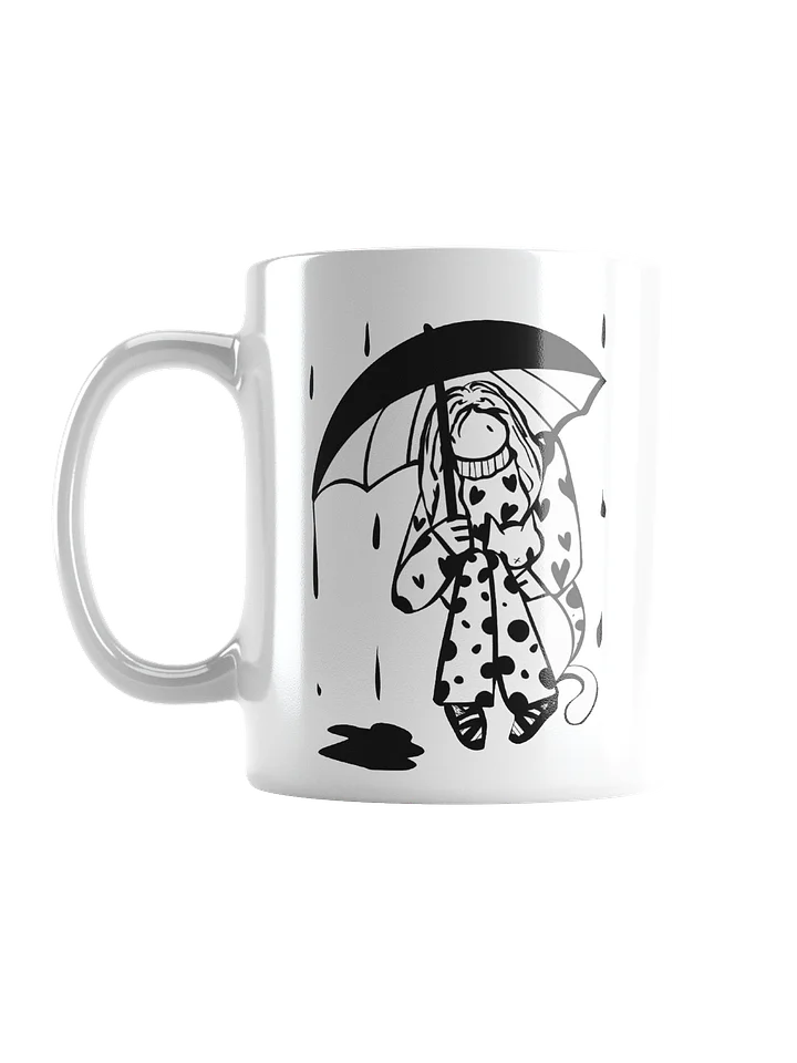 Mug: Lineart of Girl with cat under umbrella product image (1)
