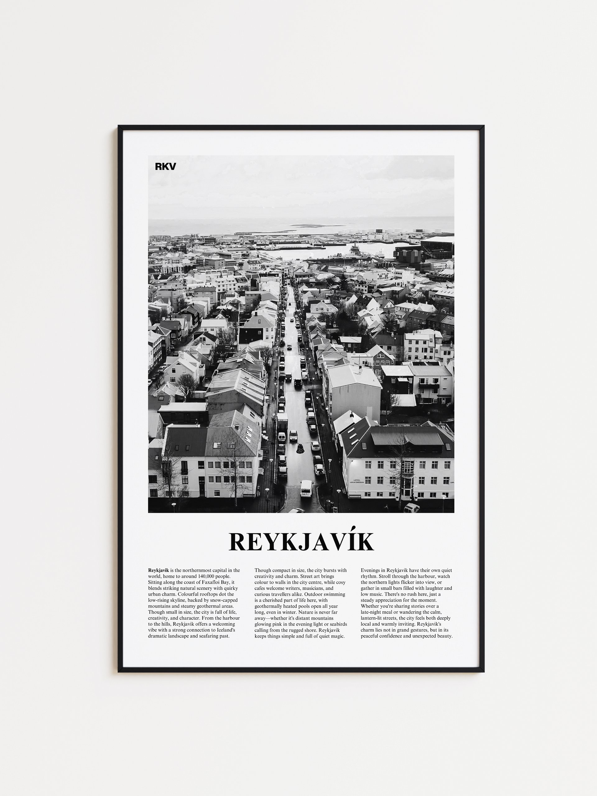 Reykjavik 02 Newspaper Poster | Framed product image (1)