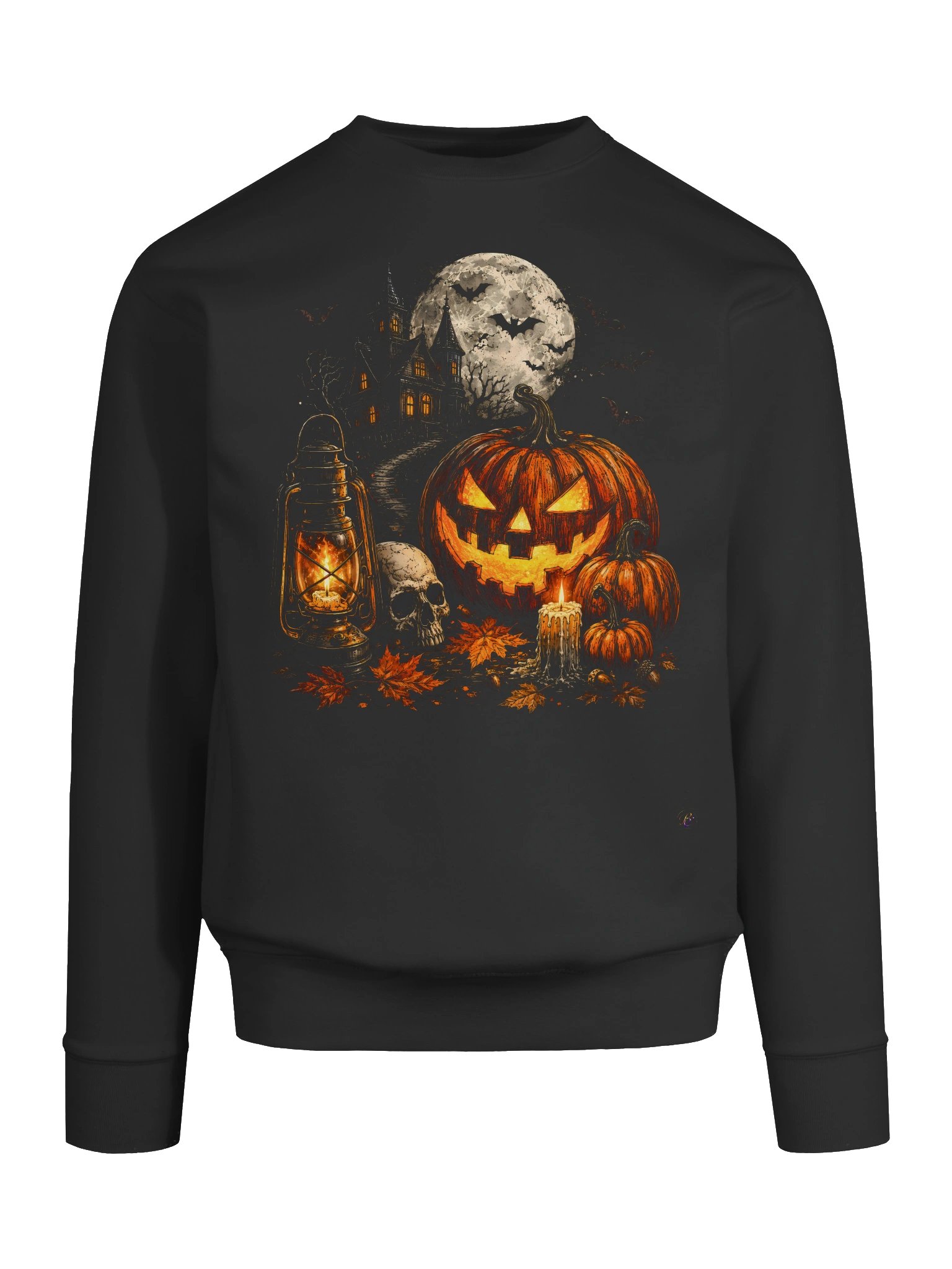 Misty Moonlight Mansion Sweatshirt | Haunted Autumn Collage Winter Edition product image (9)