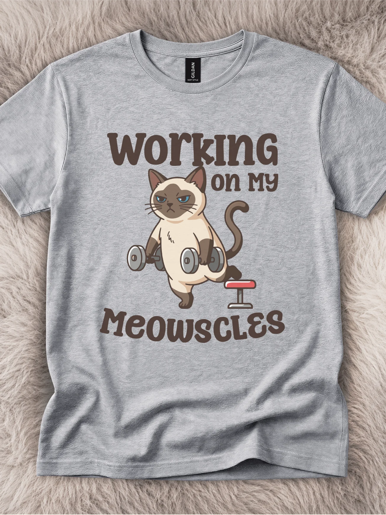 Working on My Meowscles Siamese Cat Shirt product image (1)