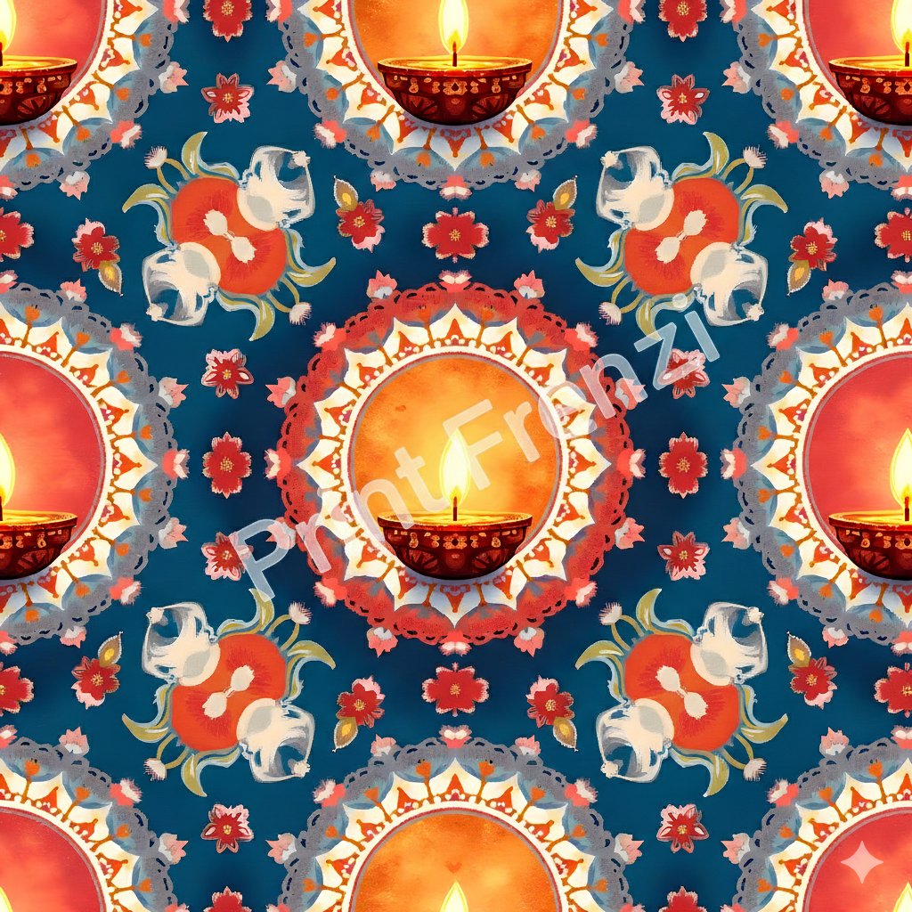 116 Diwali Mandala Clipart Bundle | High Resolution PNG Rangoli, Lotus, Paisley and Diya Designs product image (3)
