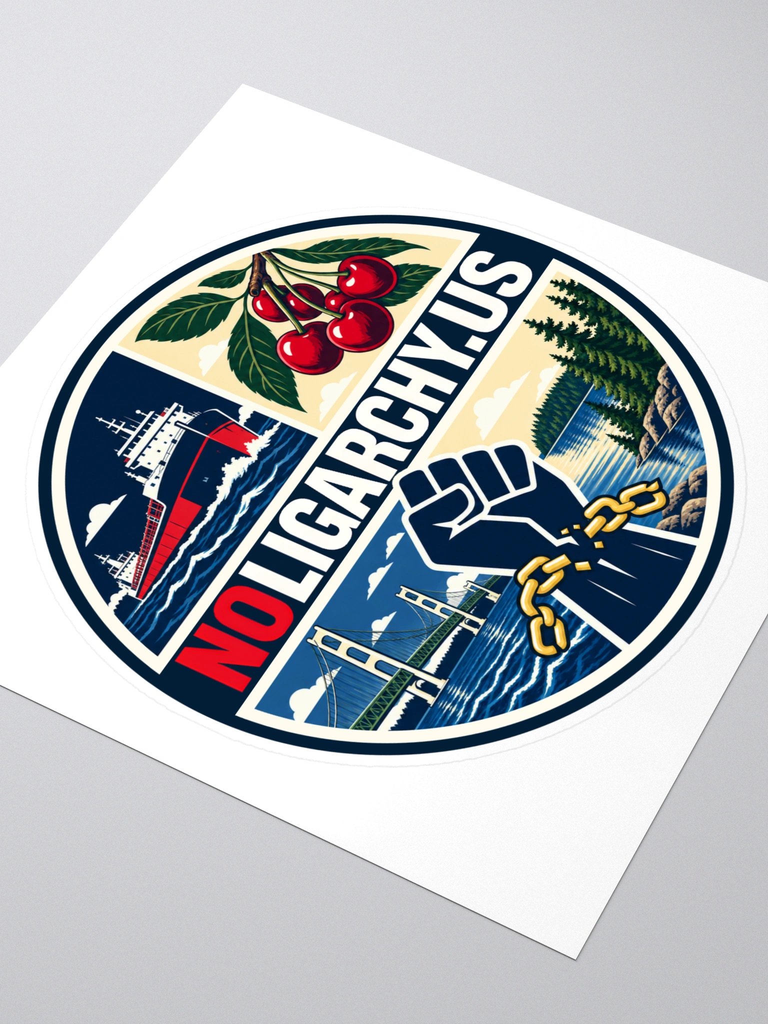 Michigan NOLIGARCHY.US sticker product image (3)