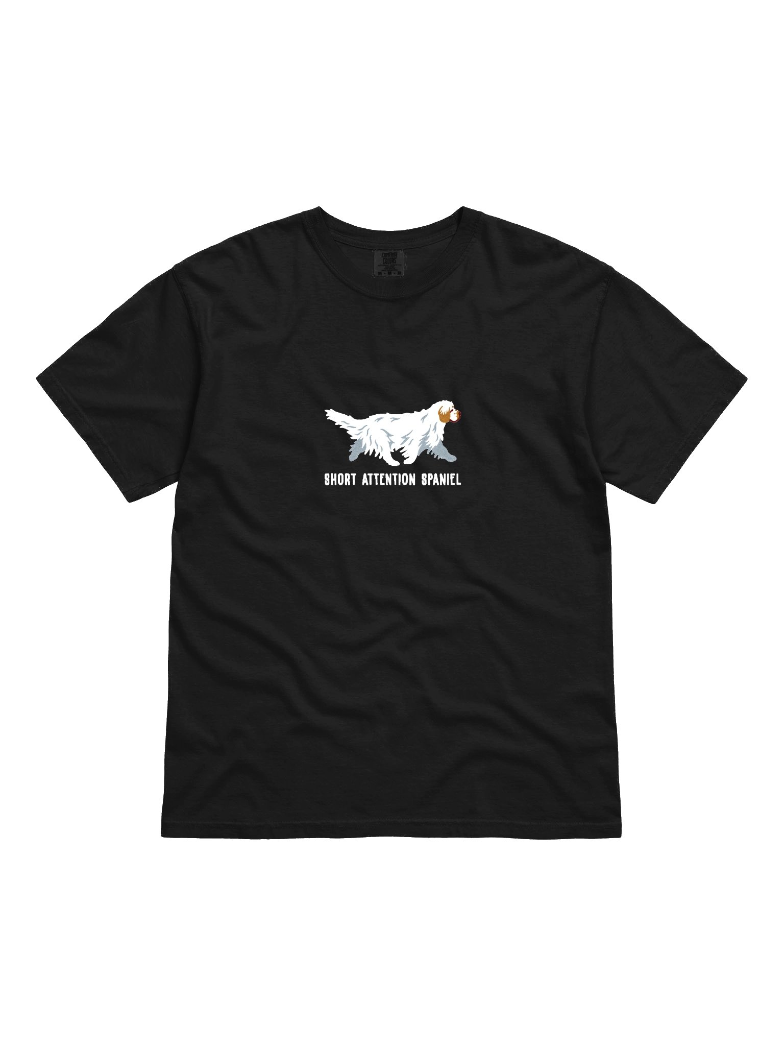 Short Attention Spaniel T-Shirt(Embroidered) of a Clumber Spaniel(Tan & White) product image (4)