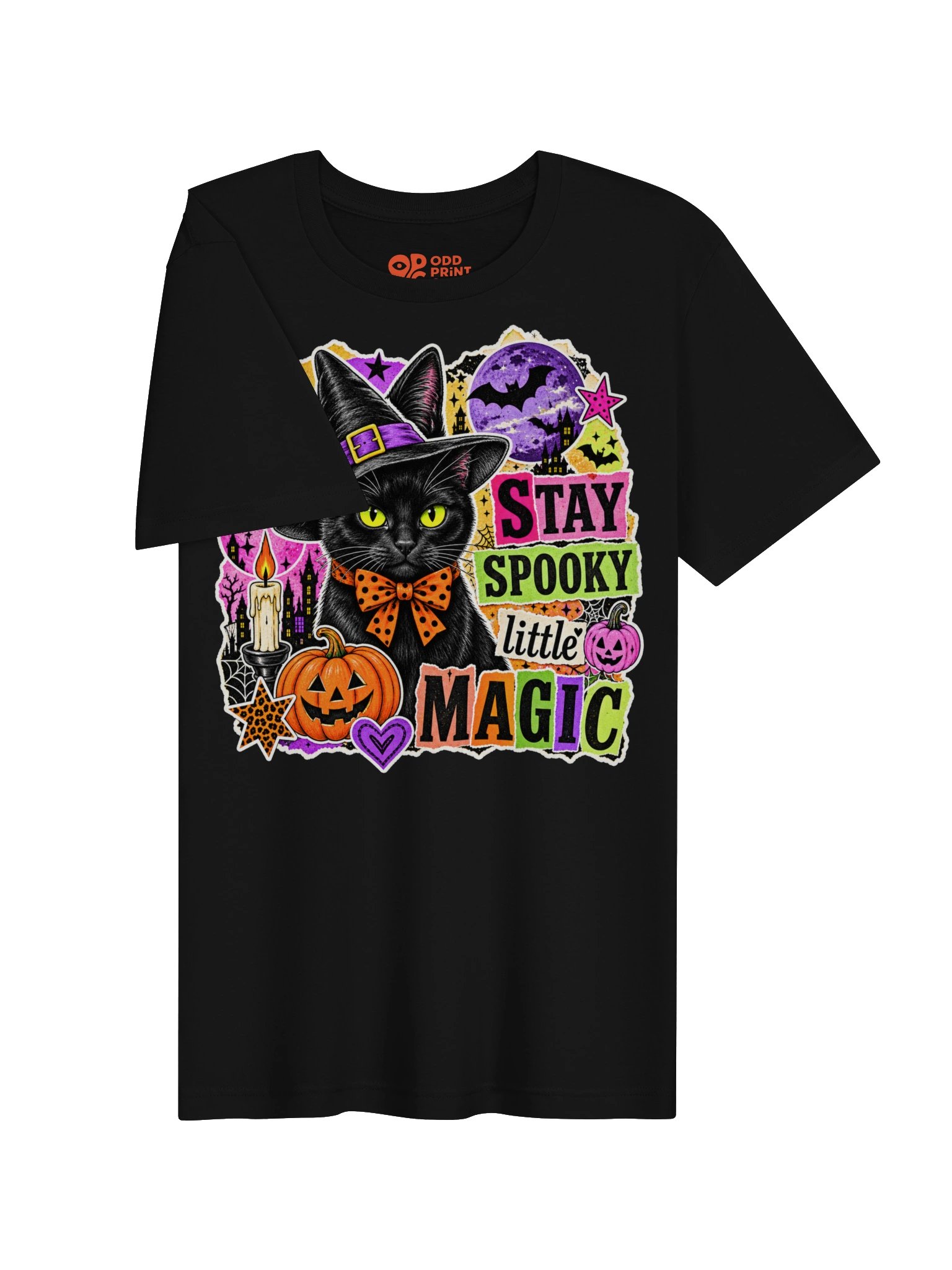 Stay Spooky Little Magic Black Cat Halloween T-Shirt product image (6)
