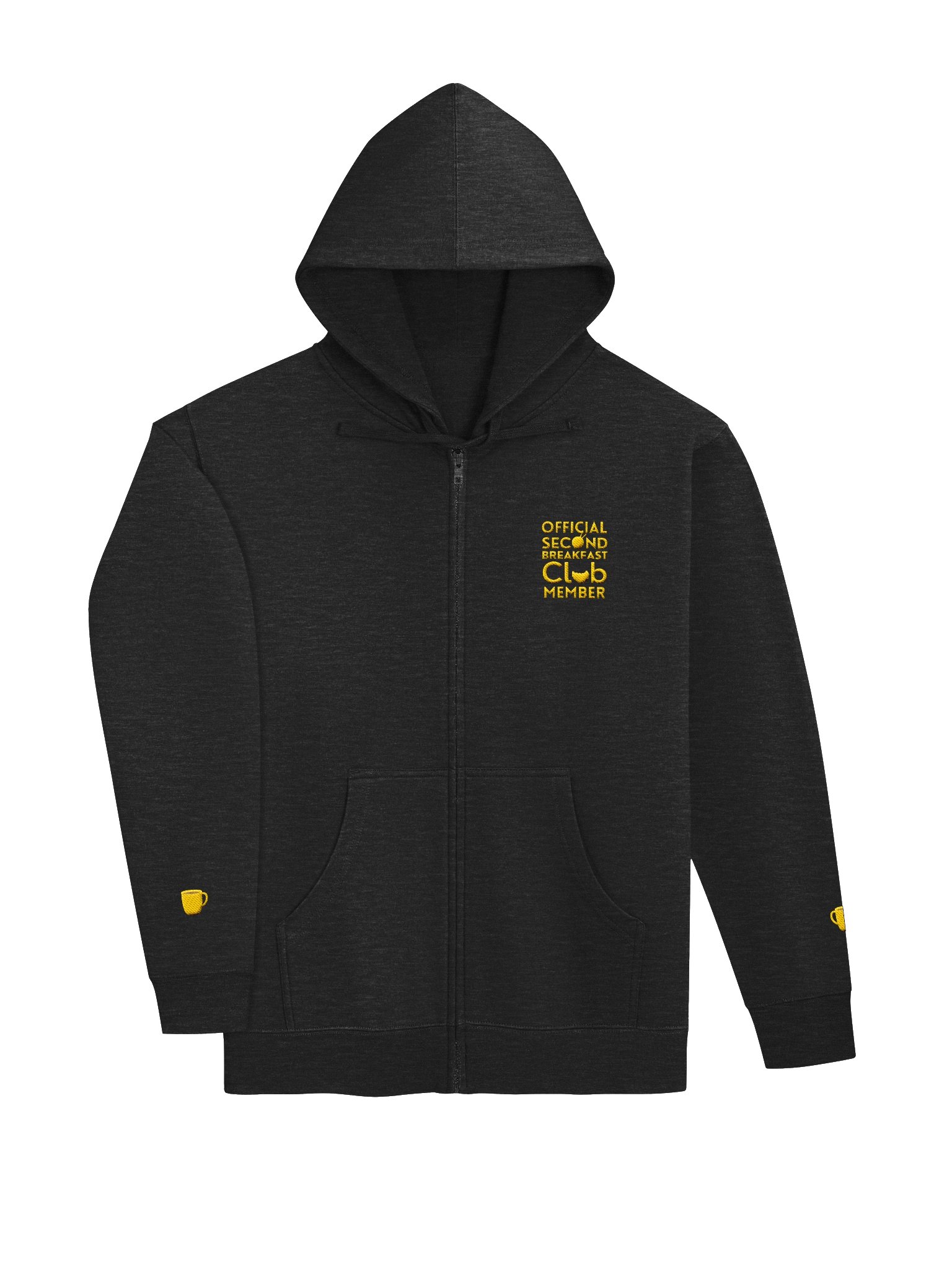 Embroidered Club Member Heather Grey Zip Hoodie product image (3)