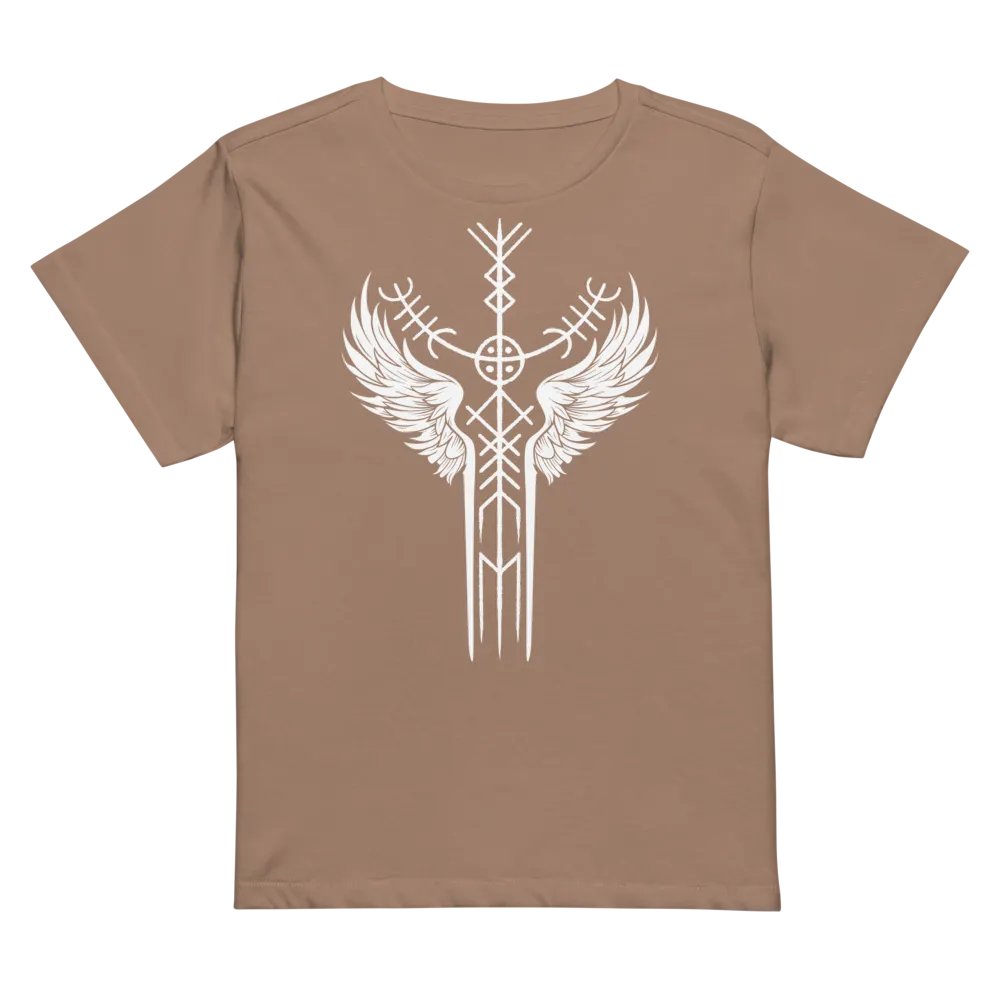 The Valkyrie Stave Women's High-Waisted Tee (white print) product image (3)