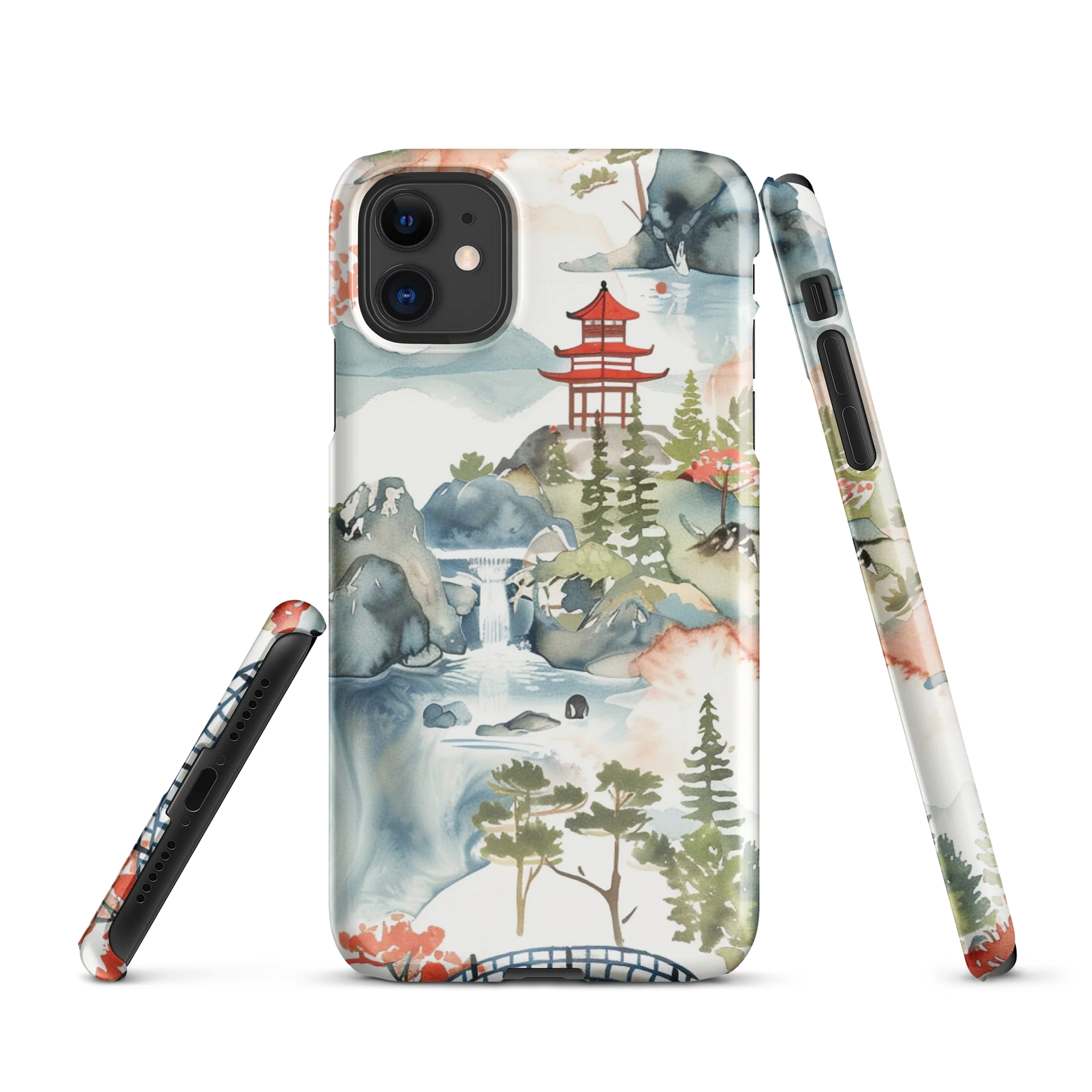 Japanese Pagoda Watercolor iPhone Snap Case - Landscape Art Cover product image (1)
