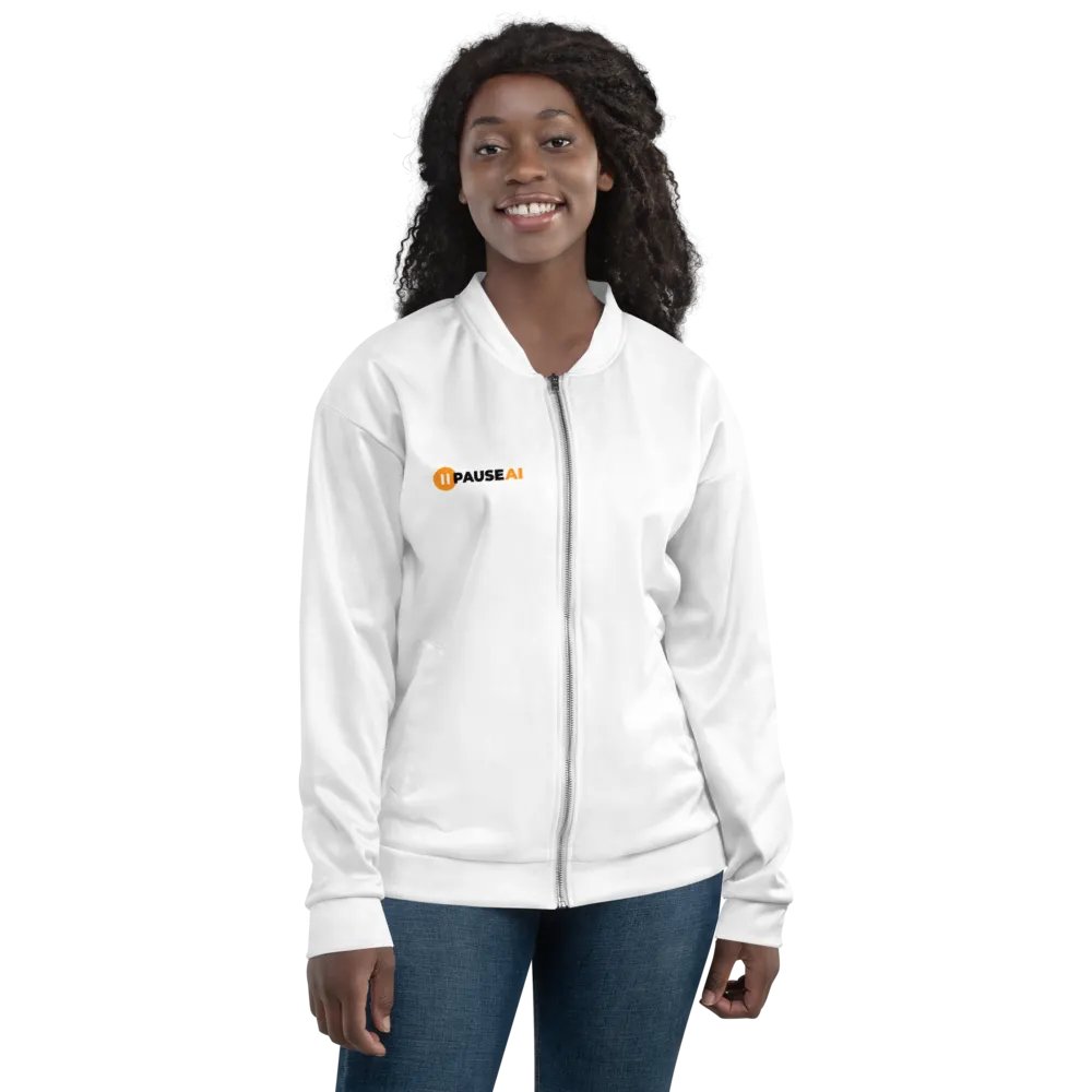 White Bomber Jacket (Unisex) product image (7)