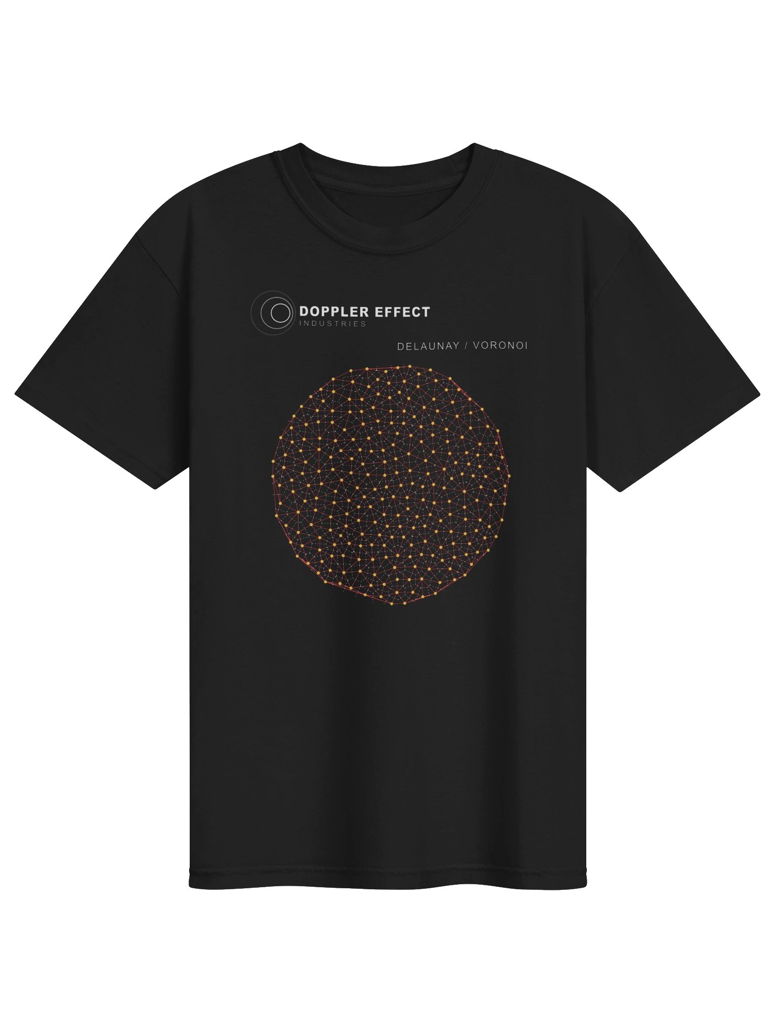 Delaunay Voronoi T-Shirt – Red, Aqua & Gold product image (1)