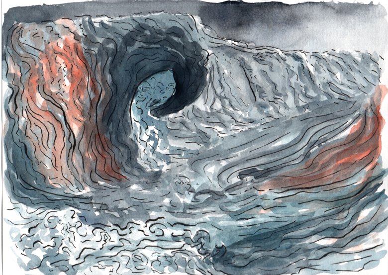 Raging Waters Watercolour & Ink Original Artwork product image (1)