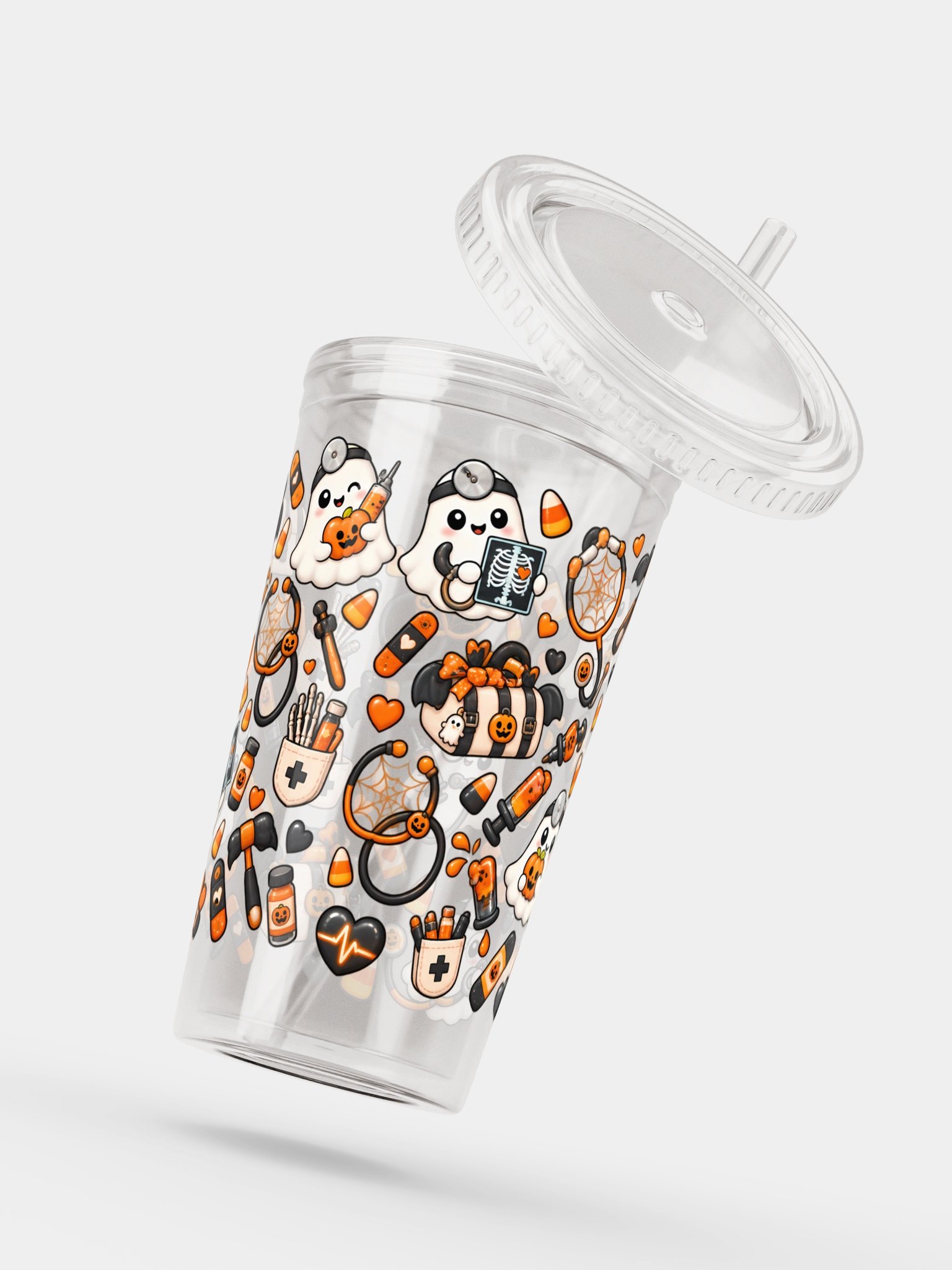 Halloween X Doctor Mashup Clear Wall Tumbler 16 Oz (473 ml) product image (5)