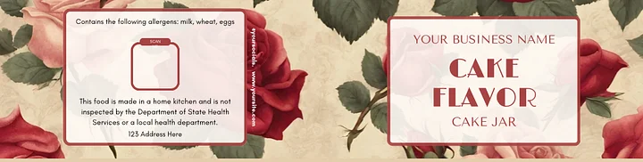 Vintage Rose Garden Cake Jar Label Templates product image (2)
