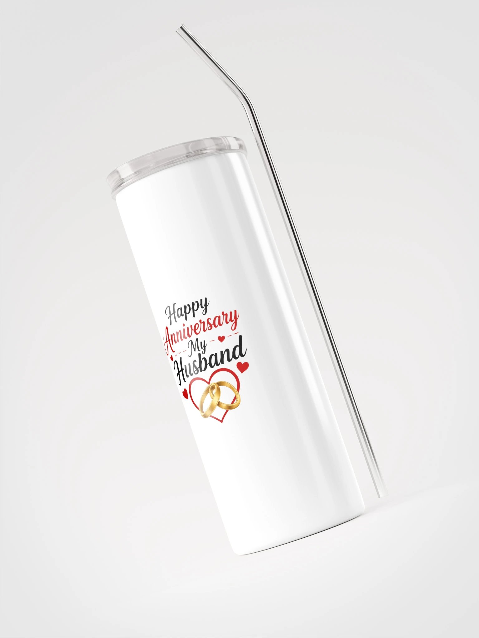 Happy Anniversary My Husband Tumbler - Wedding Rings product image (3)