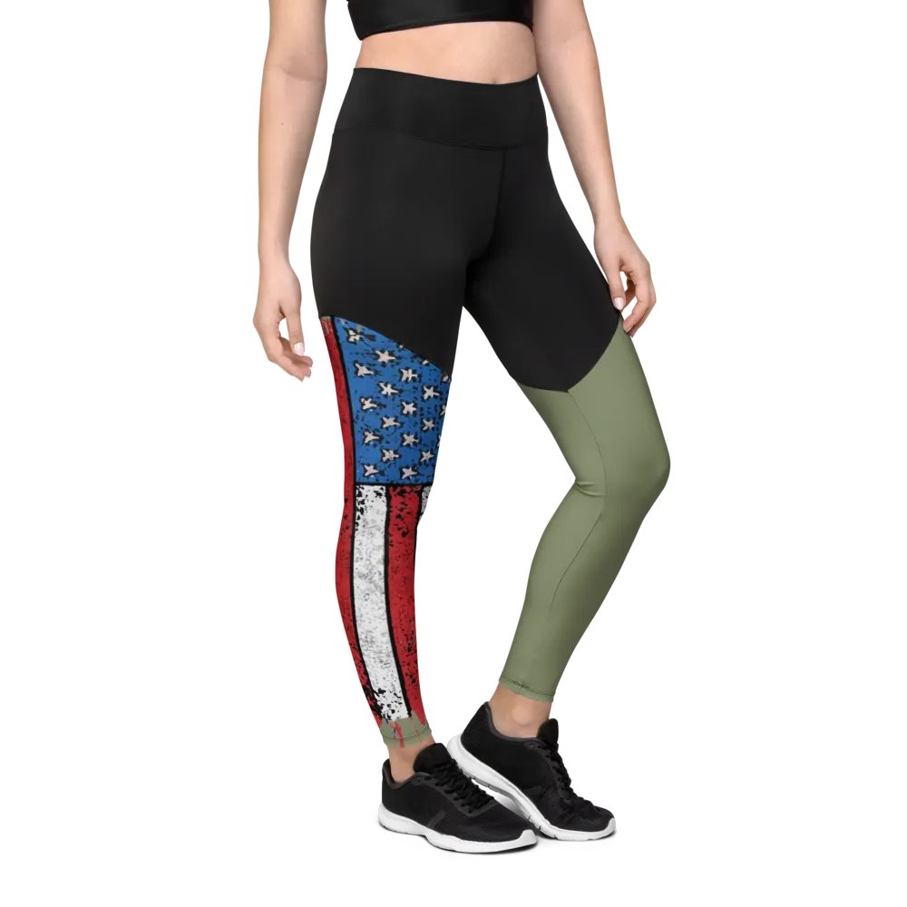Stars & Stripes Splatter Split leggings product image (11)