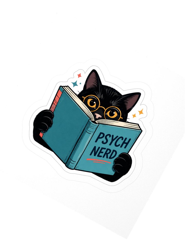 Psych Nerd Reading Cat Sticker product image (2)