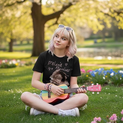 Portrait Melanie Martinez T-Shirt
Show your love for Melanie Martinez with the Portrait Melanie Martinez T-Shirt, featuring a...