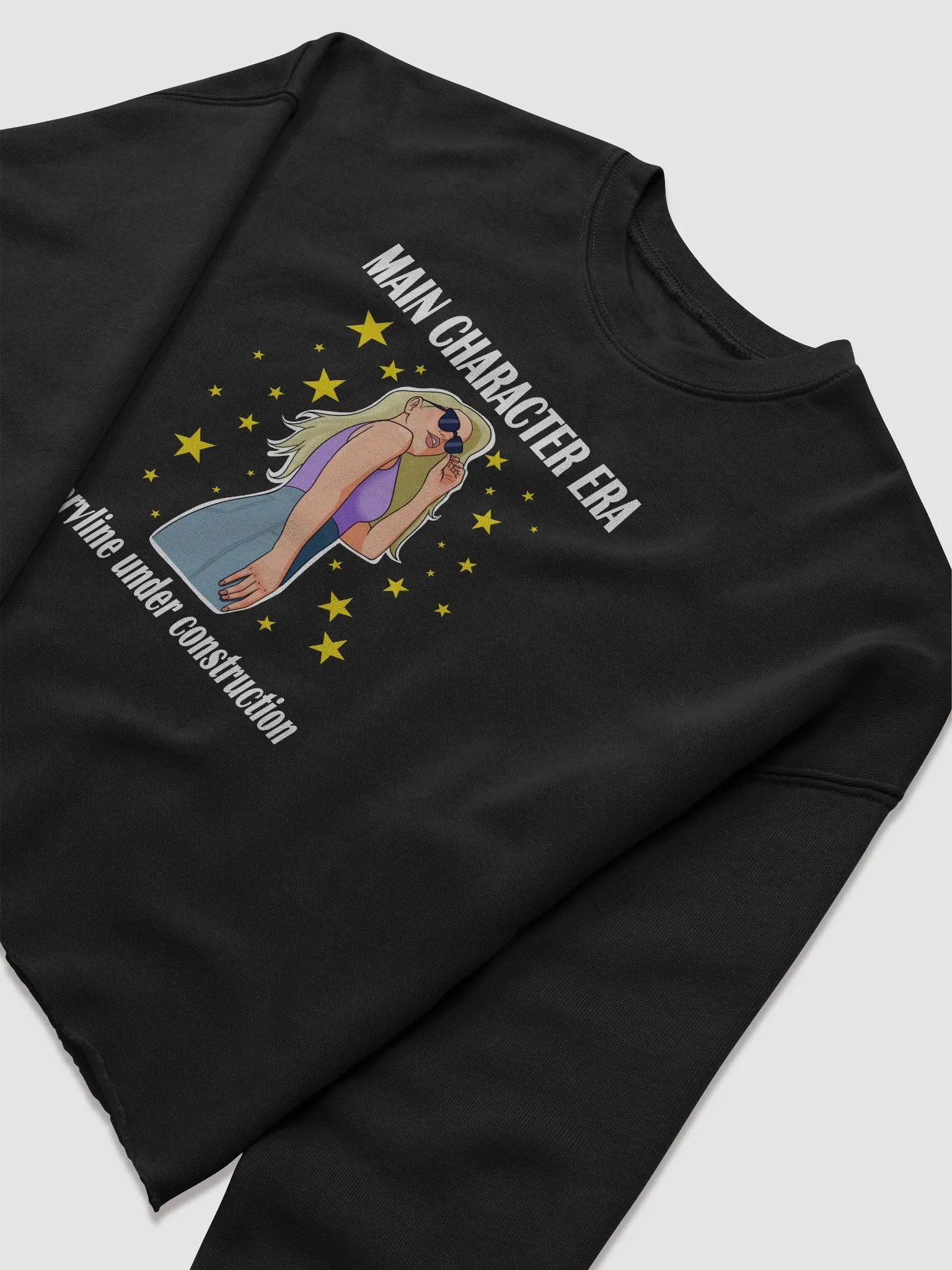 Main Character Era - CROP sweatshirt, raw hem product image (6)