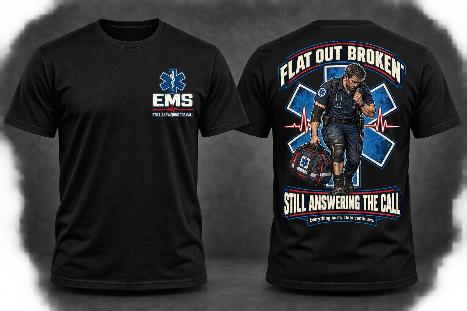 EMT & Paramedic Shirt — Still Answering the Call EMS Tee | Flat Out Broken™ product image (2)