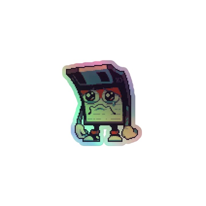 Sad Floppy Holographic Sticker product image (1)