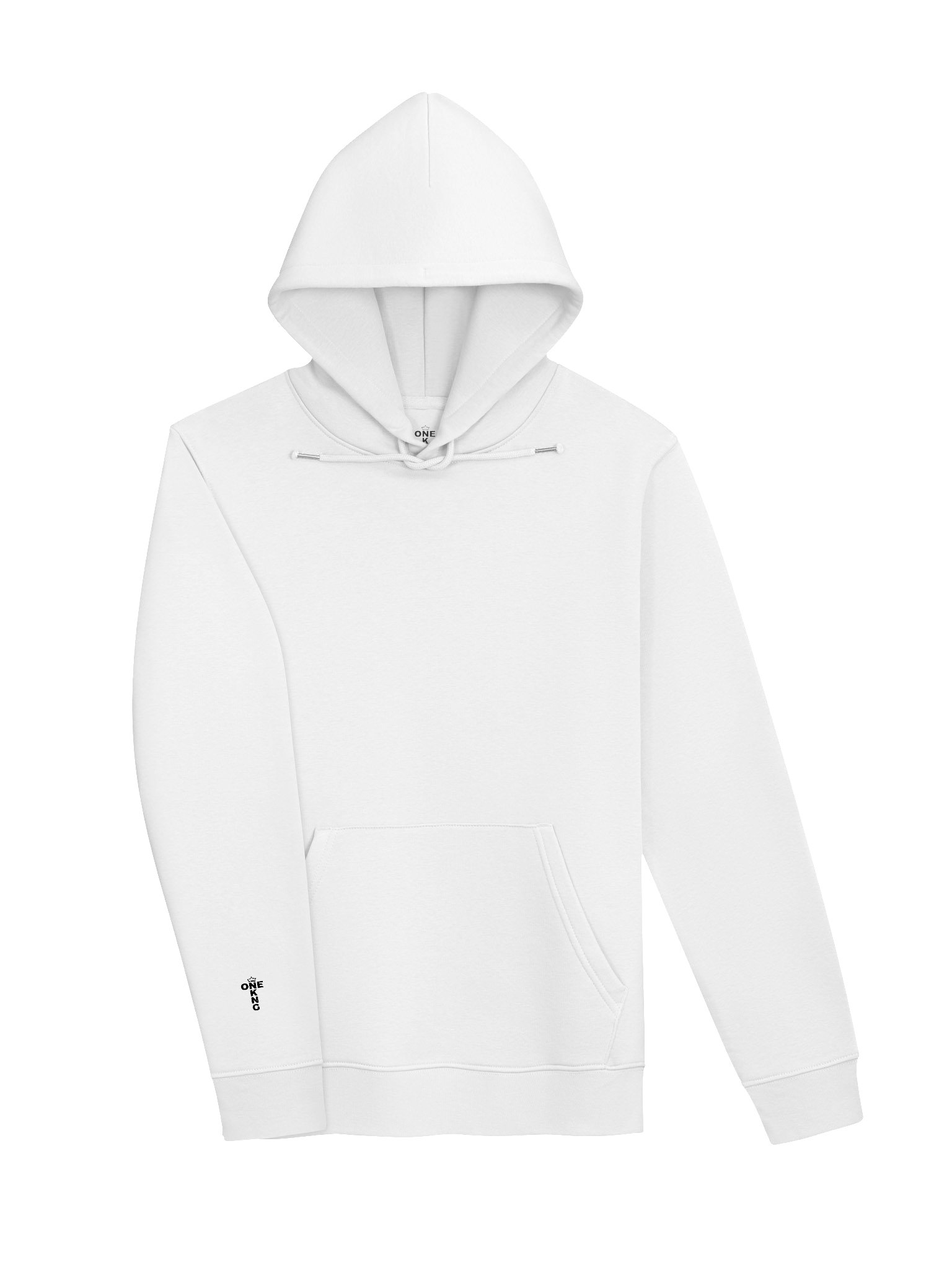 ONE KING True Crown 100% Organic Cotton Premium Street Hoodie with embroidered sleeve logo black print product image (3)