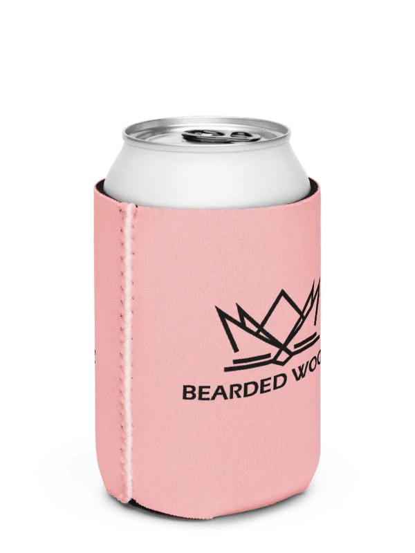 Coozie Can Cooler (Design: Bearded Woodz) Pink product image (3)