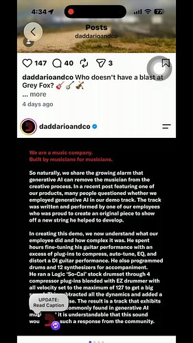 D'addario ADMITS SUNO Was Used #daddario #suno #sapkowasright
🔻In A pinned comment to a pos on their instagram they admit the...