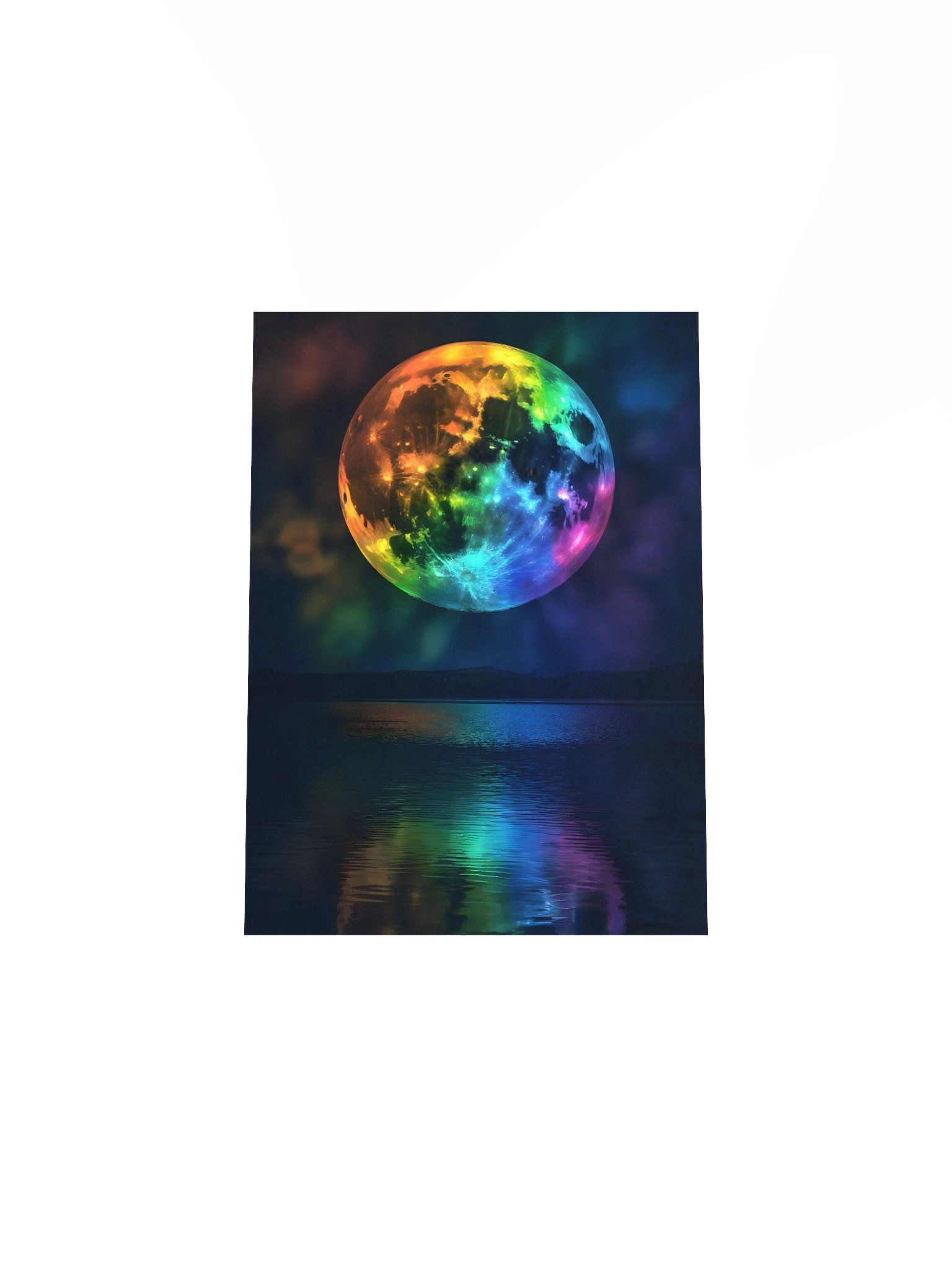 Rainbow Moon Poster – Cosmic Spiritual Celestial Wall Art product image (5)