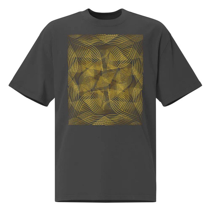 T-Shirt with golden lines and leaf design product image (1)