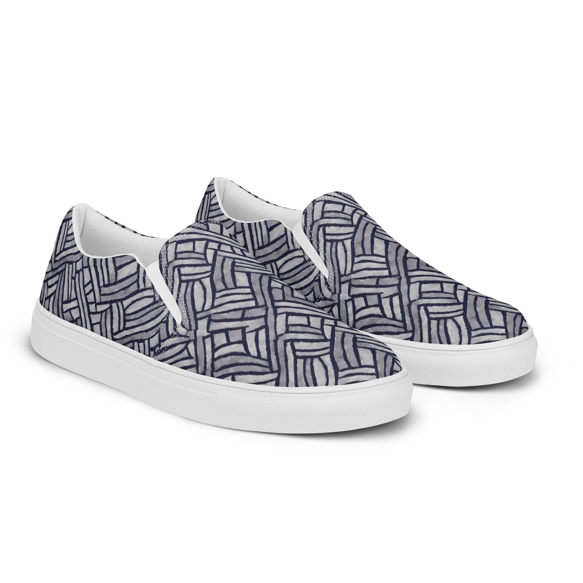 Grey Rectangles Canvas Shoes product image (2)