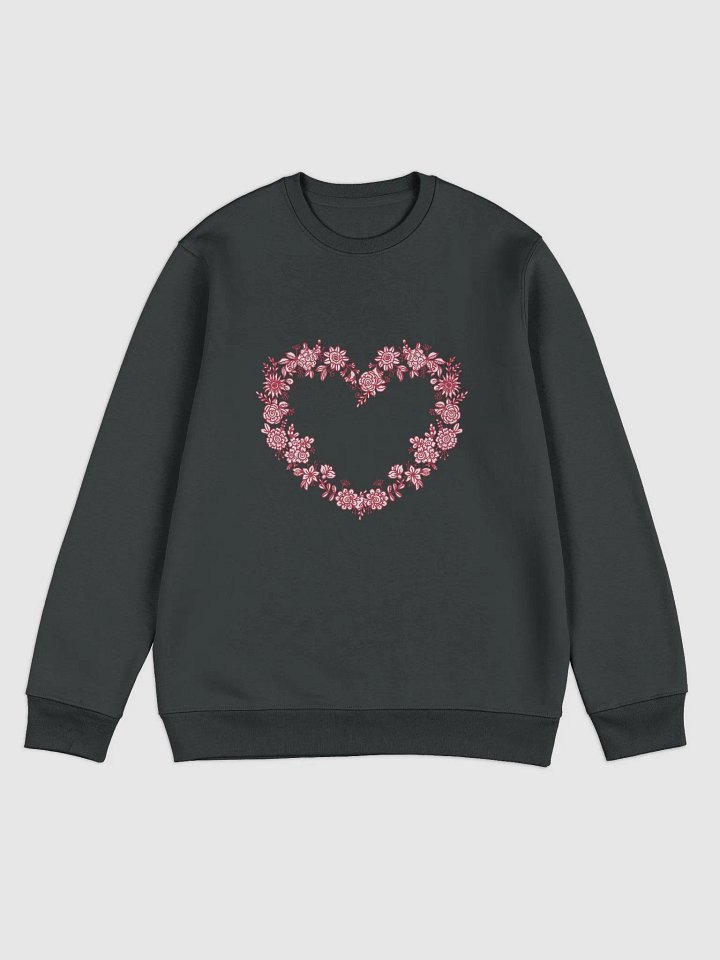 Red Floral Heart Unisex Eco Sweatshirt product image (2)