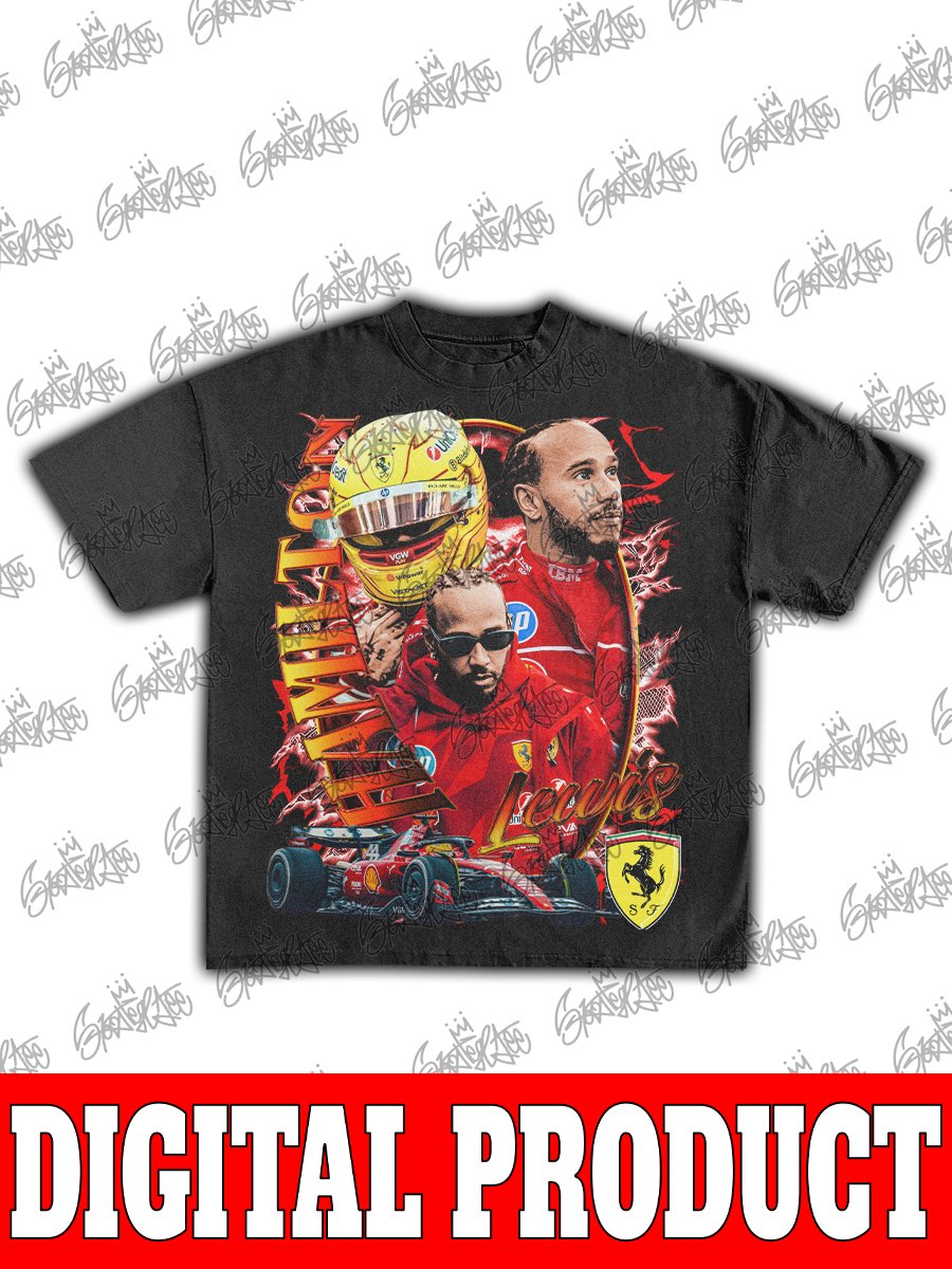 Lewis Hamilton Scuderia Ferrari 2025 Seven-Time World Champion F1 Vintage Racing Bootleg Graphic product image (1)
