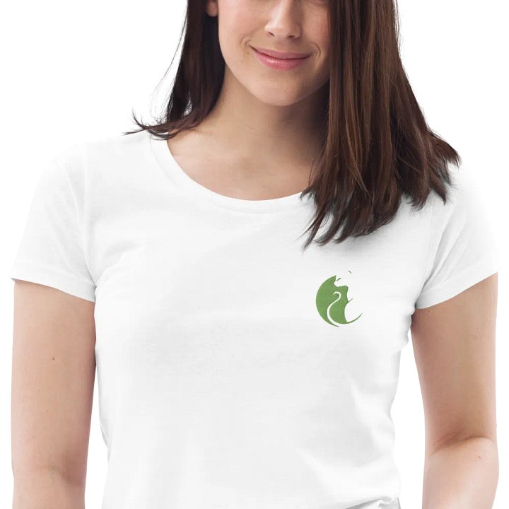 KawaiiKitten Embroidered Organic White Tee! product image (1)