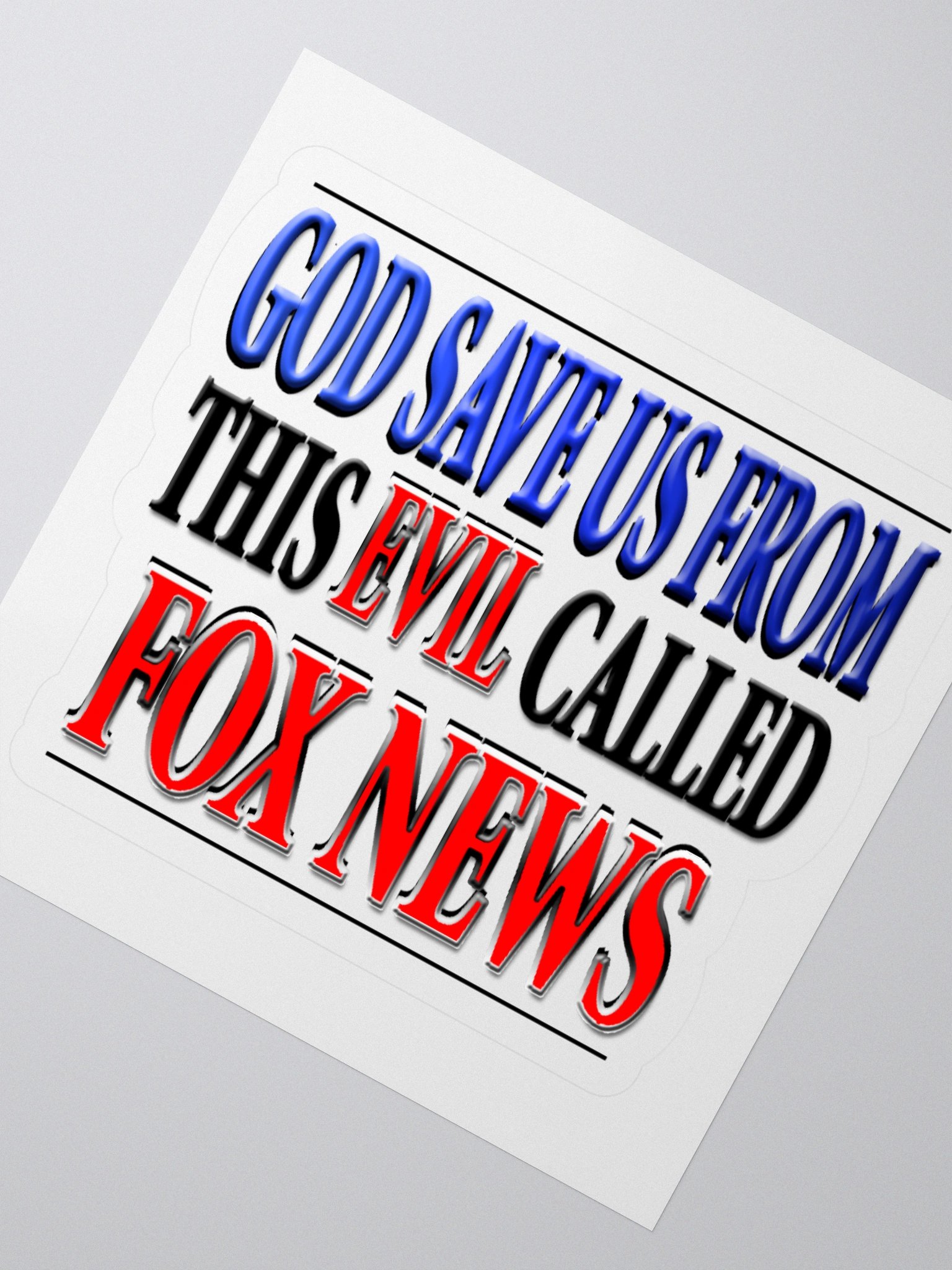 God Save Us From Fox News Sticker - Funny Anti-Fox News Vinyl Decal product image (3)