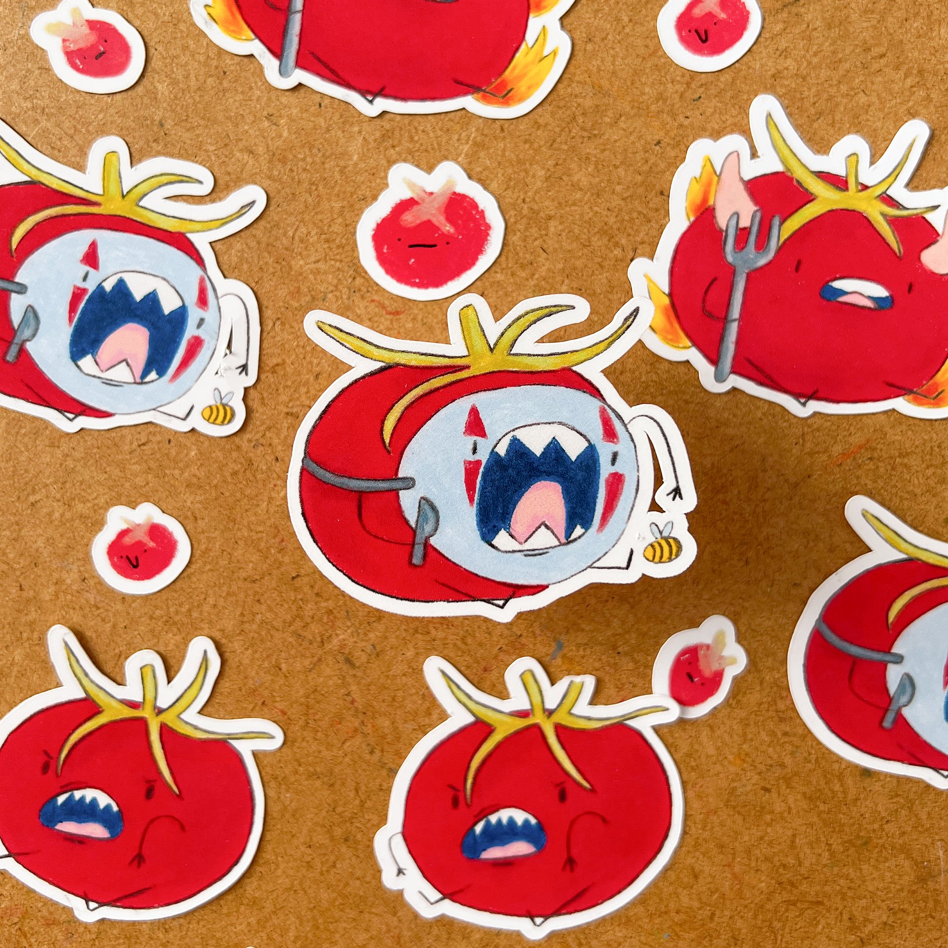 Tomato with bee sticker product image (2)