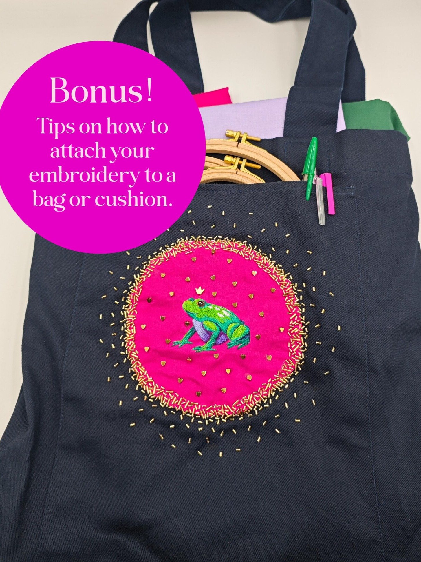 Be my Froggentine Frog PDF Hand Embroidery Pattern product image (3)