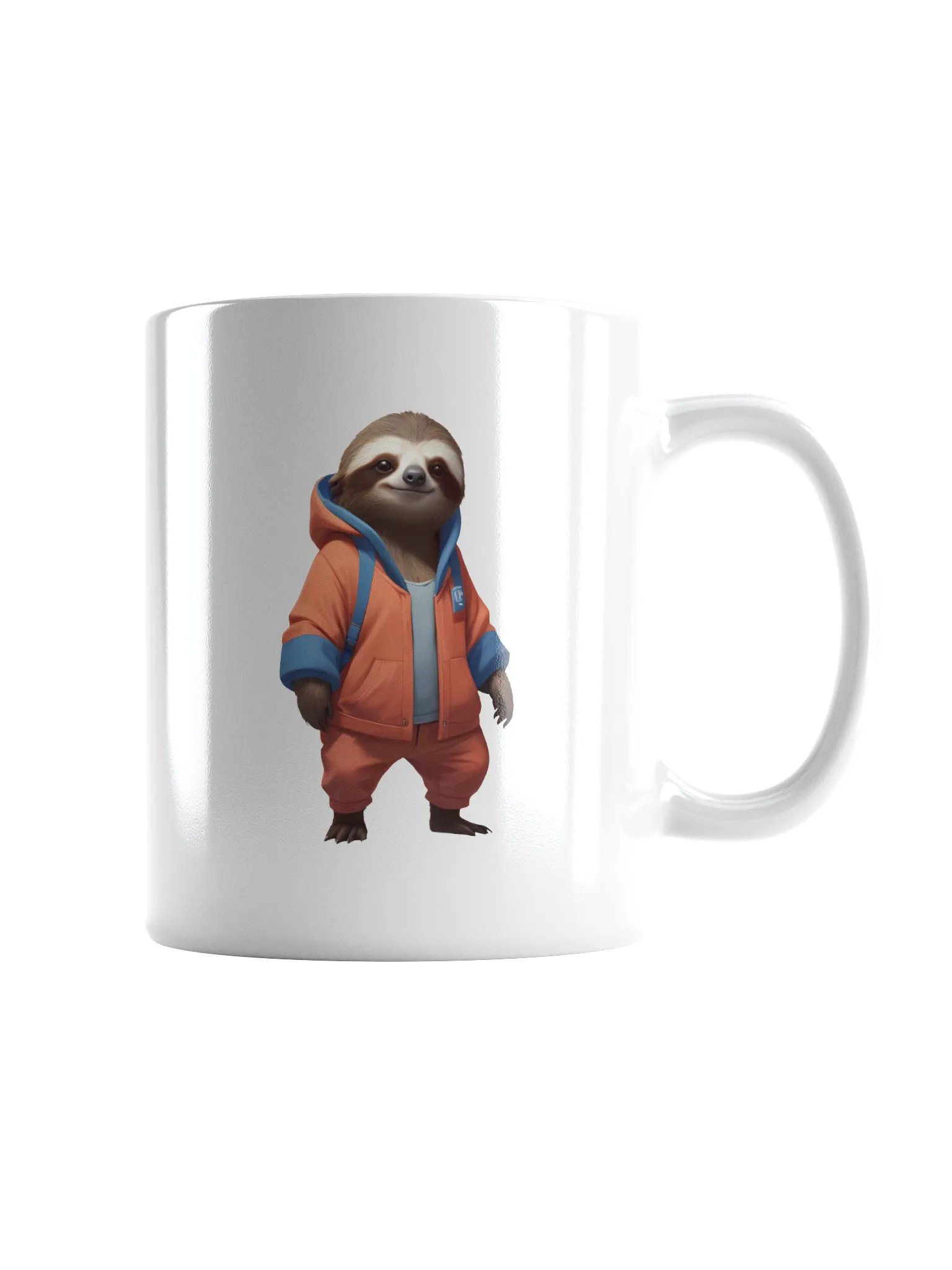 Friendly Cartoon Sloth White Mug product image (2)