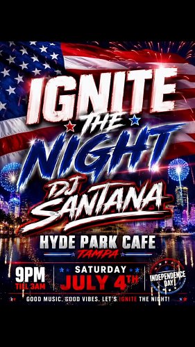 My set time is midnight. Come join us tonight at Hyde Park Café, Tampa. Doors open at 9 PM till 3 AM. 🙌 Headliner Bad Boy Bill.