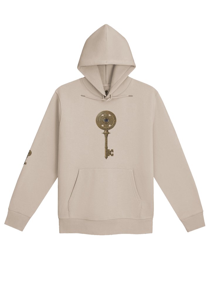 The Gatekeeper’s Key – Desert Dust Sigil Arm Edition (Front + Right Sleeve Print) | Organic Hoodie product image (1)