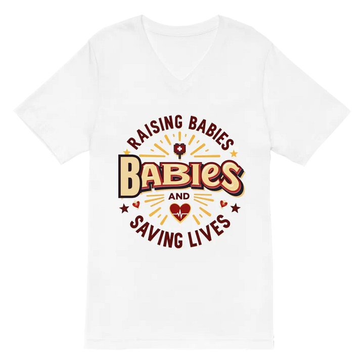 RAISING BABIES AND SAVING LIVES, mom duty V-Neck Tee product image (6)