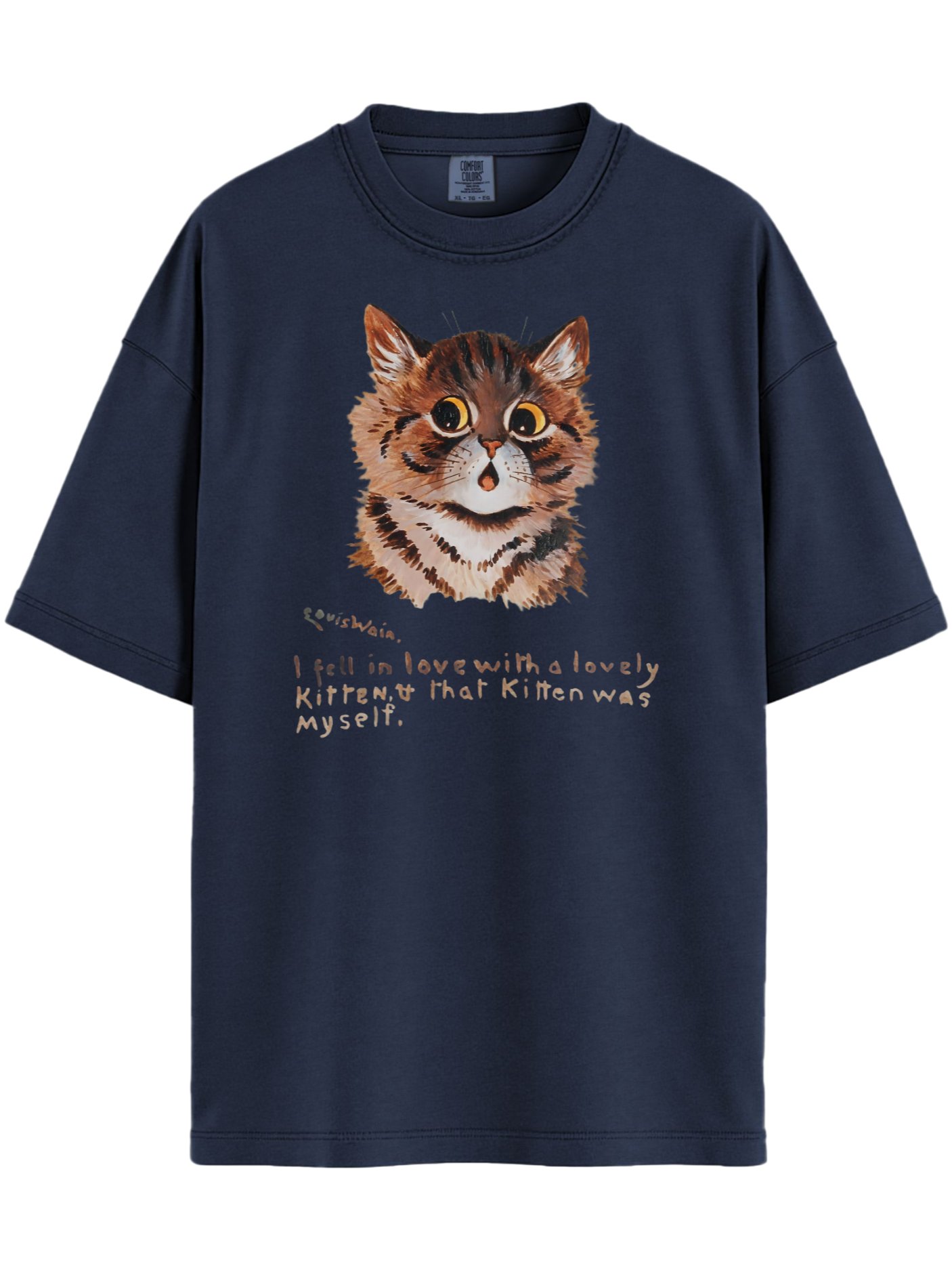 Louis Wain Cat Art T-Shirt - Relaxed Fit Heavyweight Unisex Cotton T-Shirt product image (21)