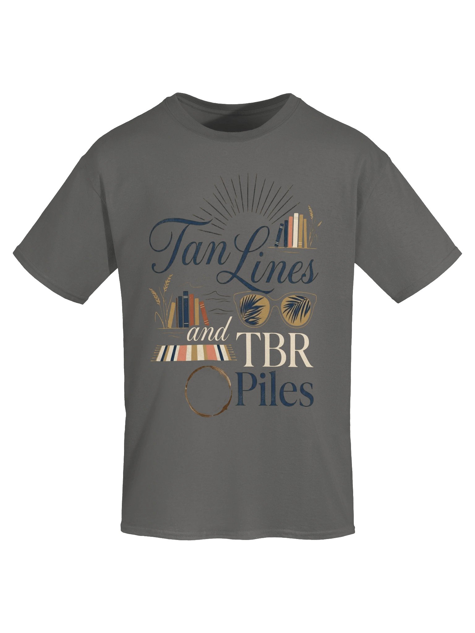 Tan Lines and TBR Piles Summer Beach Reader T-Shirt for Book Lovers product image (5)